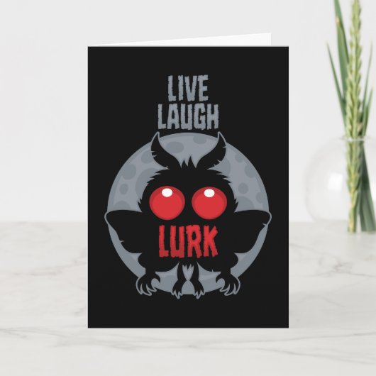 Leef Lach Loer Mothman Cryptid Kaart (Voorkant)