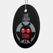 Leef Lach Loer Mothman Cryptid Keramisch Ornament (Links)