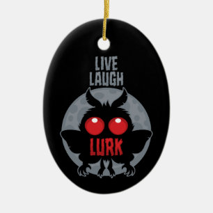 Leef Lach Loer Mothman Cryptid Keramisch Ornament