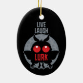 Leef Lach Loer Mothman Cryptid Keramisch Ornament (Achterkant)