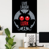 Leef Lach Loer Mothman Cryptid Poster (Thuiskantoor)