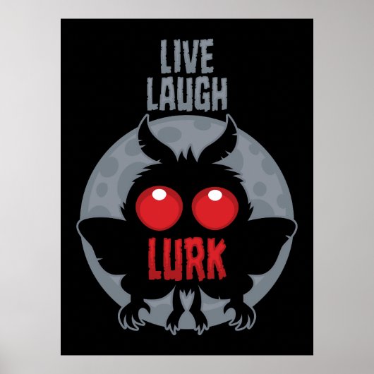 Leef Lach Loer Mothman Cryptid Poster (Voorkant)
