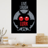 Leef Lach Loer Mothman Cryptid Poster (Keuken)