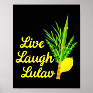 Leef Lach Lulav Etrog Gelukkig Sukkot Joods Sukkah Poster