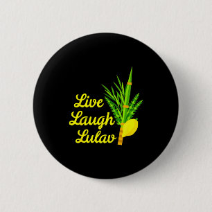 Leef Lach Lulav Etrog Gelukkig Sukkot Joods Sukkah Ronde Button 5,7 Cm
