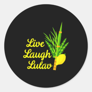 Leef Lach Lulav Etrog Gelukkig Sukkot Joods Sukkah Ronde Sticker