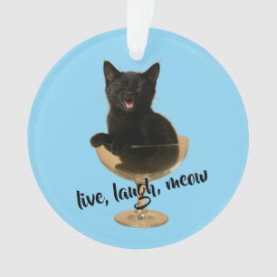Leef lach miauw - Grappige Kattenkerstmis Ornament