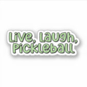 Leef, Lach, Pickleball Green Pickleball Sticker (Voorkant)