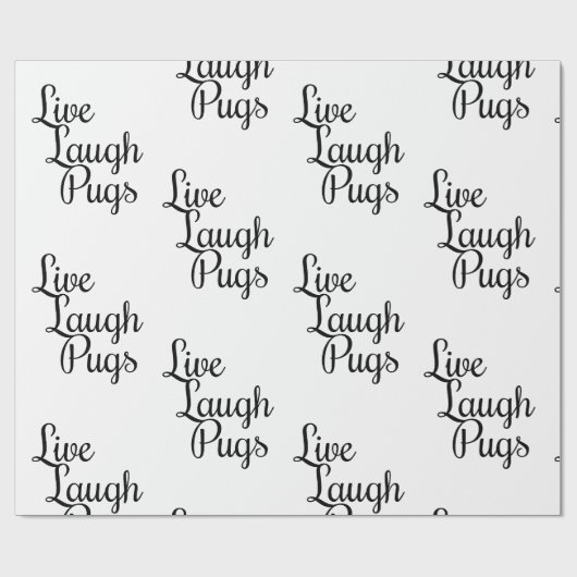 Leef Lach Pugs Cadeaupapier (Vlak)