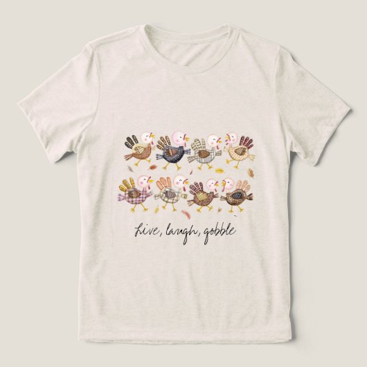 Leef, lach, schrok turkey T-shirt (Design voorkant)