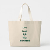 Leef, lach, speel pickleball grote tote bag (Achterkant)