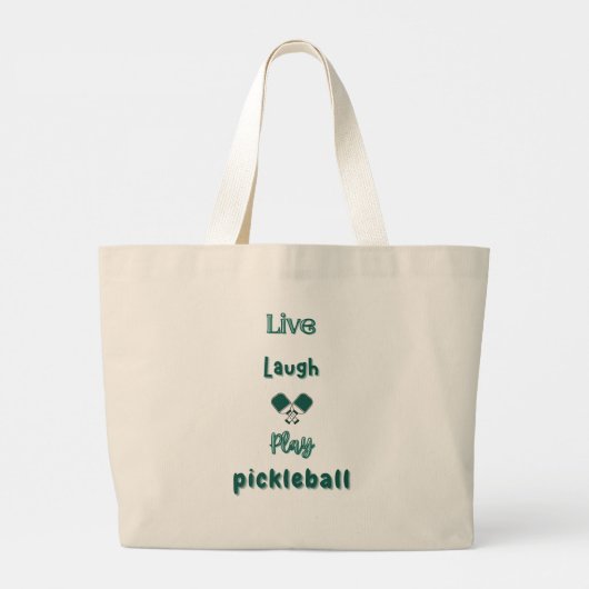 Leef, lach, speel pickleball grote tote bag (Achterkant)