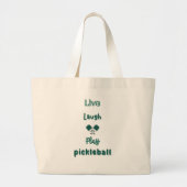 Leef, lach, speel pickleball grote tote bag (Voorkant)