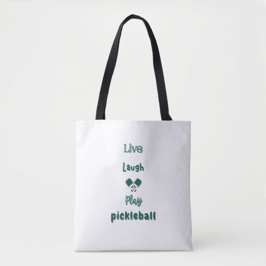 Leef, lach, speel pickleball tote bag (Voorkant)