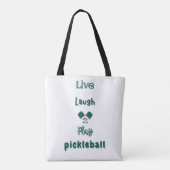 Leef, lach, speel pickleball tote bag (Achterkant)