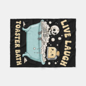 Leef Lach Toaster Th Grappig Skelet Meme Donkere H Fleece Deken (Voorkant (Horizontaal))