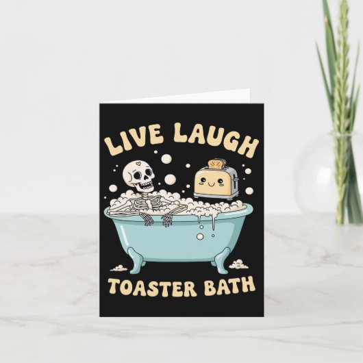 Leef Lach Toaster Th Grappig Skelet Meme Donkere H Kaart (Voorkant)