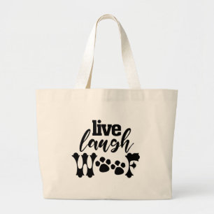 LEEF LACH WOEFWEL grappige honden papa huisdier pu Grote Tote Bag
