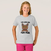 Leef Lang en POOTJES SNUR Funny Kat T Shirt (Voorkant volledig)