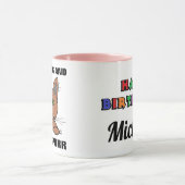 Leef Lang en Pootjes Spinzen Roze Verjaardag Geper Mok (Midden)