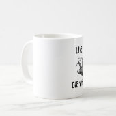 Leef langzaam, sterf altijd koffiemok (Voorkant links)