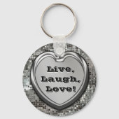 Leef, Laugh, Liefde! Glitter Sleutelhanger (Voorkant)