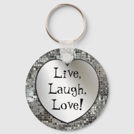 Leef, Laugh, Liefde! Glitter Sleutelhanger