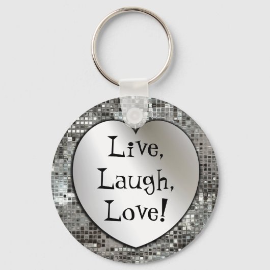 Leef, Laugh, Liefde! Glitter Sleutelhanger (Voorkant)