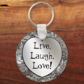 Leef, Laugh, Liefde! Glitter Sleutelhanger (Voorkant)