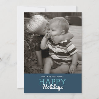 Leef, Laugh, Love, Herhaal. Vakantiekaart | 5 x 7 Feestdagenkaart