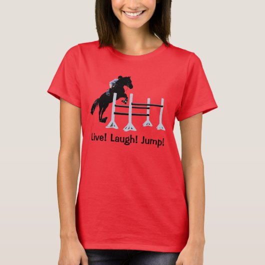Leef! Laugh! Spring! Horse Jumper T-shirt (Voorkant)