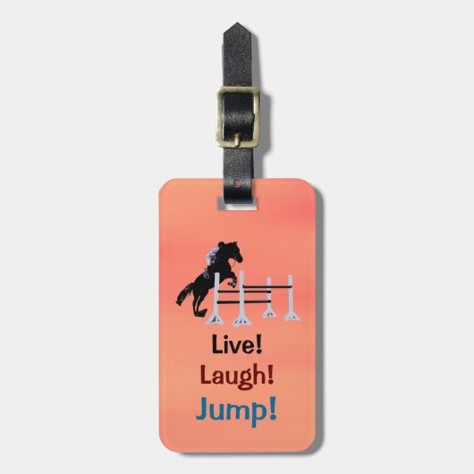 Leef! Laugh! Spring! Paardenpaard Bagagelabel (Voorkant verticaal)
