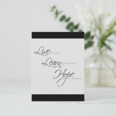 "Leef, leer, hoop" Briefkaart (Staand voorkant)