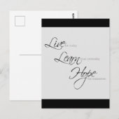 "Leef, leer, hoop" Briefkaart (Voorkant / Achterkant)