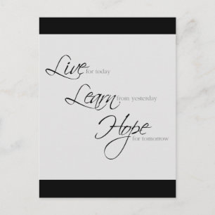 "Leef, leer, hoop" Briefkaart