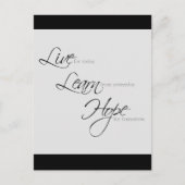 "Leef, leer, hoop" Briefkaart (Voorkant)