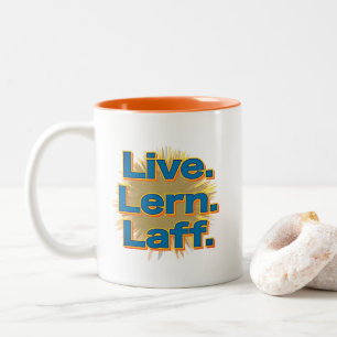 Leef. Leer. Laff. Gfx-06 Tweekleurige Koffiemok