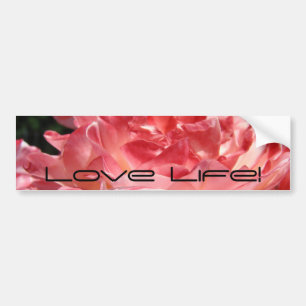 Leef Leven! bumpersticker Roze Zomer Roos Bloem