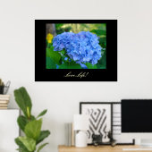 Leef Leven! kunstprinten Blauwe Hortensia Bloem ku Poster (Thuiskantoor)