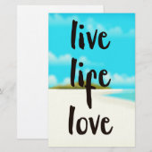 Leef Leven Lief inspirerende quote Briefpapier (Voorkant / Achterkant)