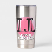 Leef Leven Liefde Citaat Geïsoleerde Drinkbeker (Achterkant)