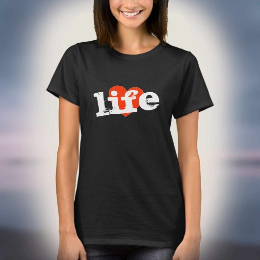 Leef Leven! Rode Hart Ontwerp. T-shirt