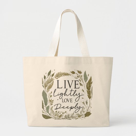 Leef licht, heb diep lief" Canvas tas (Voorkant)