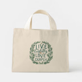 Leef licht, hou van diep kleine Canvas tas (Achterkant)