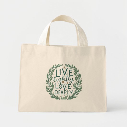 Leef licht, hou van diep kleine Canvas tas (Voorkant)