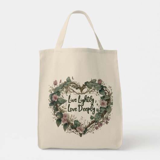 Leef licht, liefde diep kruidenier Canvas tas (Achterkant)