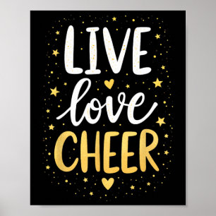 Leef Lief Cheer Shirt Cheerleading Meisje Vrouwen Poster