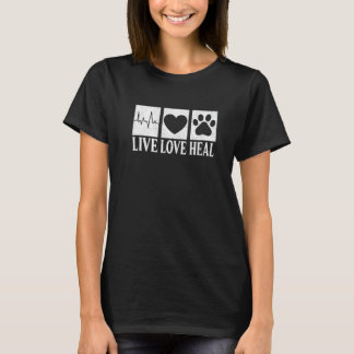 Leef Lief Heal Dier Tech Veterinair Technicus Hond T-shirt