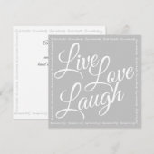 Leef Lief Lach Elegant Witte Lettertype Grijs Groe (Voorkant / Achterkant)