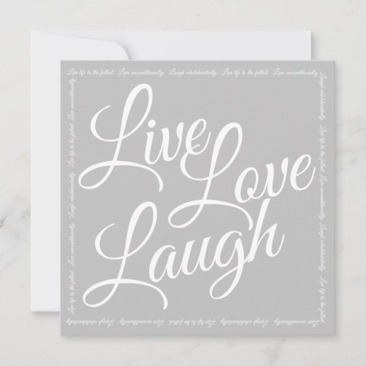Leef Lief Lach Elegant Witte Lettertype Grijs Groe (Voorkant)